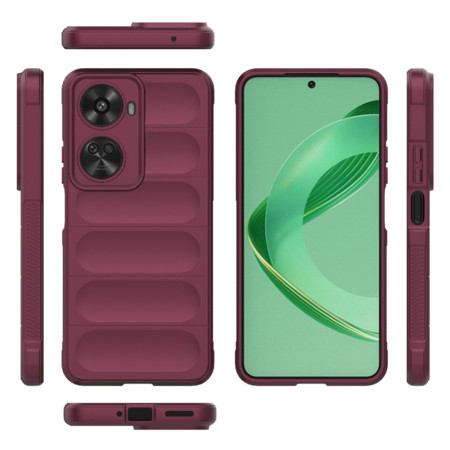 Husa pentru Huawei nova 11 SE / 12 SE, Antisoc, Margini Striatii, Magic Shield, Bordeaux