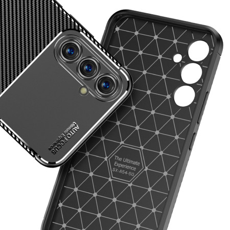 Husa pentru Samsung Galaxy A54, CarbonFiber, Black