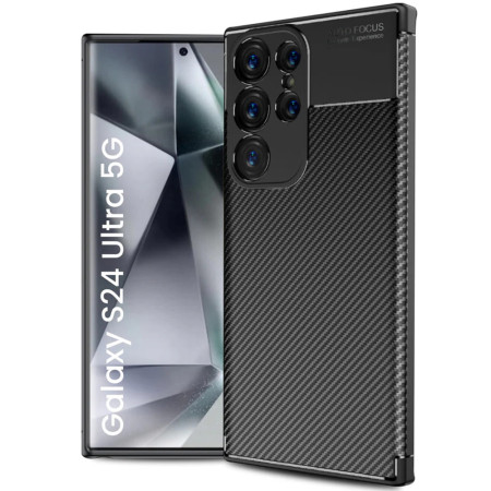 Husa pentru Samsung Galaxy S24 Ultra, CarbonFiber, Black