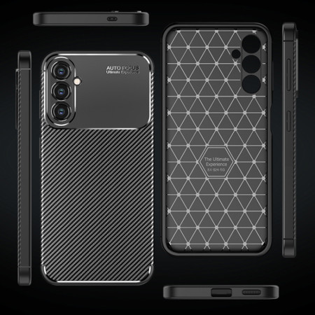 Husa pentru Samsung Galaxy S24, CarbonFiber, Black