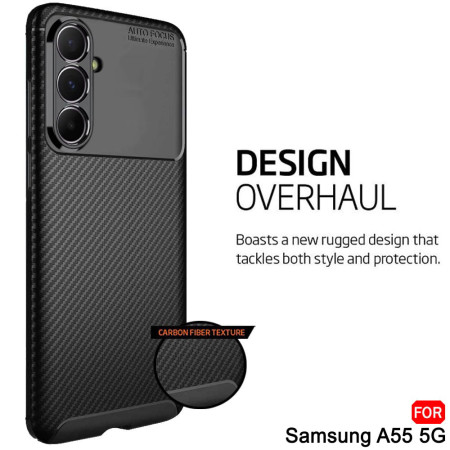 Husa pentru Samsung Galaxy A35 5G, CarbonFiber, Black