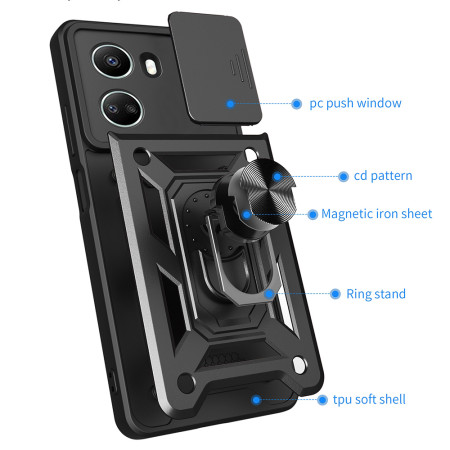 Husa pentru Huawei nova 11 SE / 12 SE, Magnetic Ring, CamShield, Black