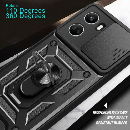 Husa pentru Huawei nova 11 SE / 12 SE, Magnetic Ring, CamShield, Black