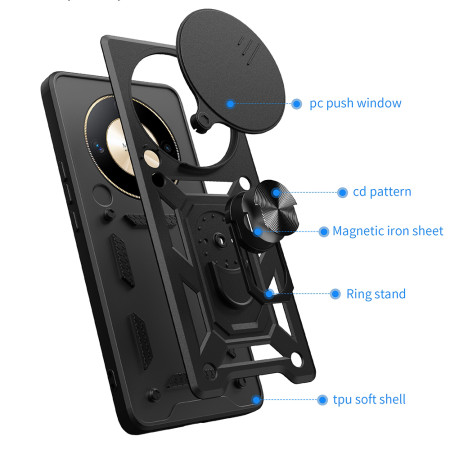 Husa pentru Huawei nova 12i, Magnetic Ring, CamShield, Black