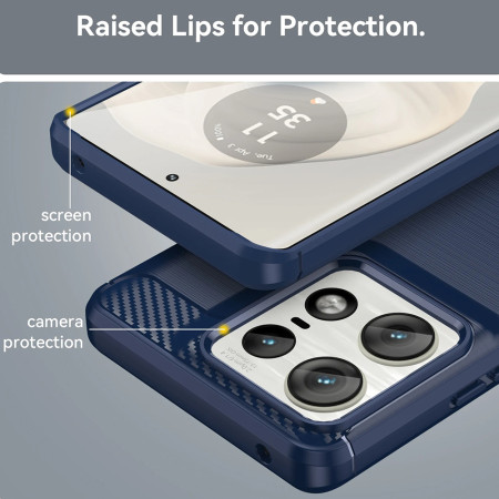Husa Carbon pentru Nokia G60, Tech Protects, Blue