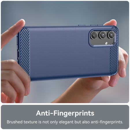 Husa Carbon pentru Samsung Galaxy M55, Tech Protects, Blue