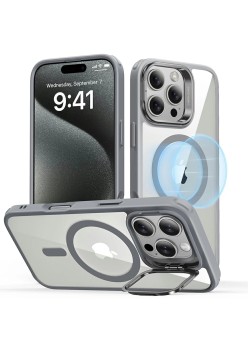 Husa pentru iPhone 16 Pro Max - ESR Classic Hybrid HaloLock Kickstand - Grey Clear