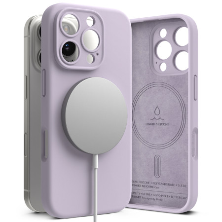 Husa pentru iPhone 16 Pro - Ringke Silicone Magnetic MagSafe - Lavender