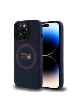 Husa pentru iPhone 14 Pro - Red Bull Racing Silicone Red Ring MagSafe (RBHMP14L24SIILVR) - Navy