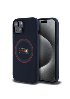 Husa pentru iPhone 15 - Red Bull Racing Silicone Red Ring MagSafe (RBHMP15S24SIILVR) - Navy