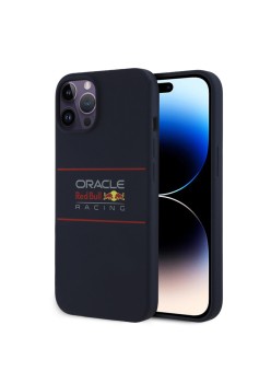 Husa pentru iPhone 14 Pro - Red Bull Racing Silicone Horizontal Centered Logo MagSafe (RBHMP14L24SIHSRV) - Navy