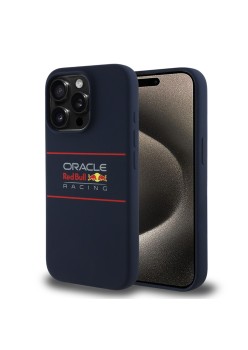 Husa pentru iPhone 15 Pro - Red Bull Racing Silicone Horizontal Centered Logo MagSafe (RBHMP15L24SIHSRV) - Navy