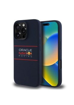 Husa pentru iPhone 16 Pro Max - Red Bull Racing Silicone Horizontal Centered Logo MagSafe (RBHMP16X24SIHSRV) - Navy