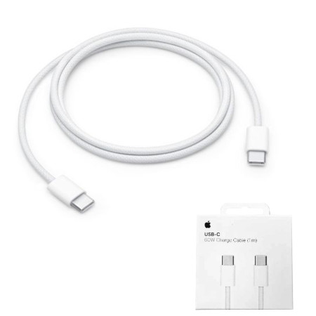 Cablu de Date USB-C la USB-C, 1m, 60W, Apple MQKJ3ZM/A, White