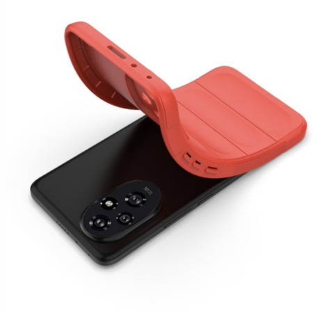Husa Antisoc pentru Honor 200, Margini Striate, Magic Shield, Protectie Completa, Red