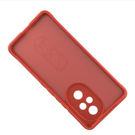 Husa Antisoc pentru Honor 200 Pro, Margini Striate, Magic Shield, Protectie Completa, Red