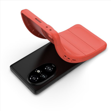Husa Antisoc pentru Honor 200 Pro, Margini Striate, Magic Shield, Protectie Completa, Red