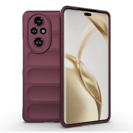 Husa Antisoc pentru Honor 200 Pro, Margini Striate, Magic Shield, Protectie Completa, Bordeaux