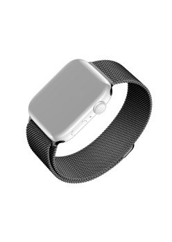 Curea pentru Apple Watch 1/2/3/4/5/6/7/8/9/10/SE/SE 2/Ultra/Ultra 2 (42/44/45/46/49mm) - Fixed Mesh Strap - Black