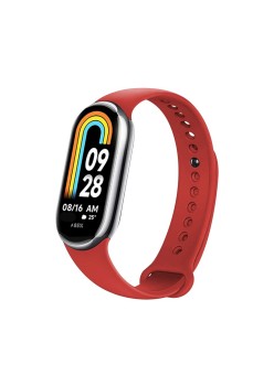 Curea pentru Xiaomi Mi Band 8 / 8 NFC / 9 / 9 NFC - Fixed Silicone Strap - Red
