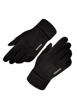Manusi touchscreen barbati Suede, Black