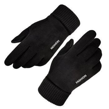 Manusi touchscreen barbati Suede, Black