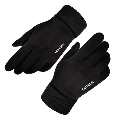 Manusi touchscreen barbati Suede, Black