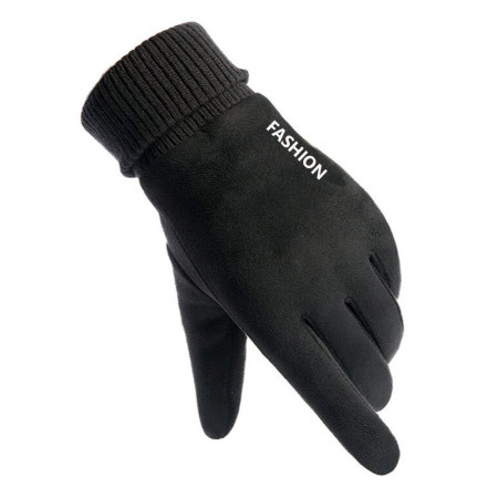 Manusi touchscreen barbati Suede, Black