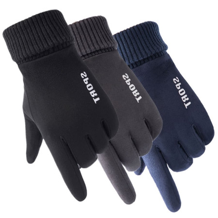 Manusi touchscreen barbati Suede, Black