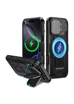 Husa pentru iPhone 16 Pro Max - ArmorVault MagSafe – Protecție și Funcționalitate de Top, Negru