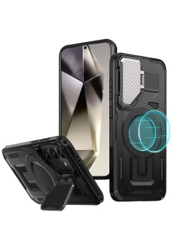 Husa pentru Samsung Galaxy S25 Plus - ArmorVault MagSafe – Protecție și Funcționalitate de Top, Negru
