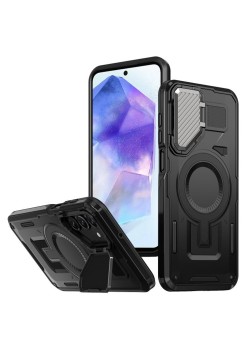 Husa pentru Samsung Galaxy A55 - ArmorVault MagSafe – Protecție și Funcționalitate de Top, Negru