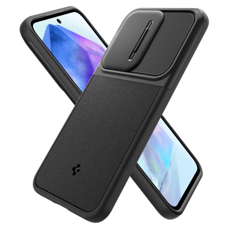 Husa Samsung Galaxy A55 5G, Spigen Optik Armor, Black