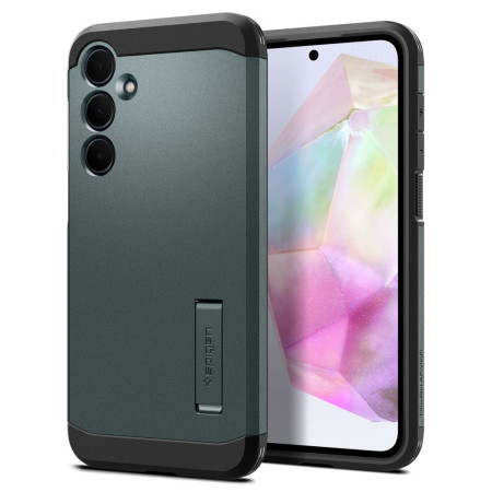 Husa pentru Samsung Galaxy A35 5G, Spigen Tough Armor, Abyss Green