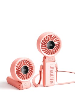 Ventilator Portabil 3600mAh cu Display Digital - JisuLife (Life7) - Pink