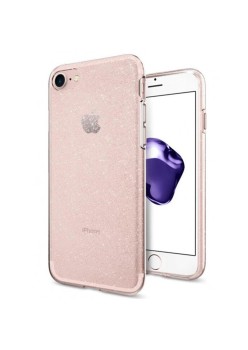 Huse pentru iPhone 7 - Spigen Liquid Crystal Glitter - Rose Quartz
