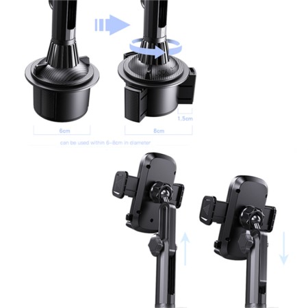 Yesido - Car Holder (C195) - 360° Rotation, for Cup Holder - Black