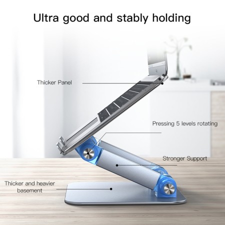 Yesido - Laptop Holder (LP04) - from Aluminium Alloy, Folding Design - Silver