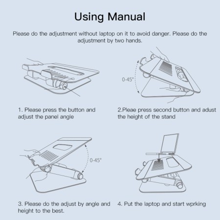 Yesido - Laptop Holder (LP04) - from Aluminium Alloy, Folding Design - Silver