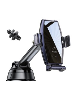 Yesido - Car Holder with Wireless Charging (C189) - for Dashboard, Windshield, Air Vent, 15W with Cable Type-C - Black