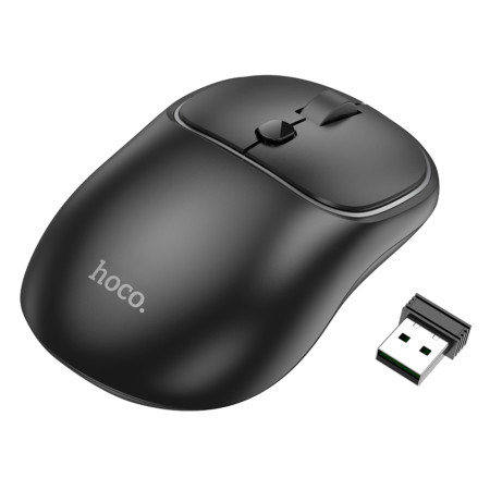 Mouse Wireless Fara Fir 2.4G, 1600 DPI Hoco Royal, Dark Night Black