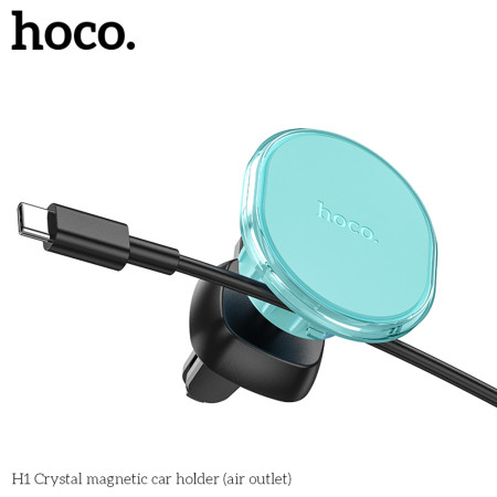 Suport telefon Auto cu Magnet pentru Grila de Ventilatie Hoco Crystal, Space Gray