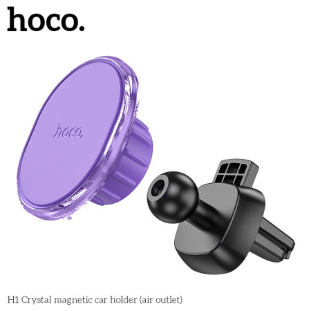 Suport telefon Auto cu Magnet pentru Grila de Ventilatie Hoco Crystal, Space Gray