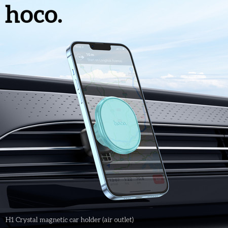 Suport telefon Auto cu Magnet pentru Grila de Ventilatie Hoco Crystal, Space Gray