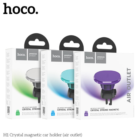 Suport telefon Auto cu Magnet pentru Grila de Ventilatie Hoco Crystal, Space Gray