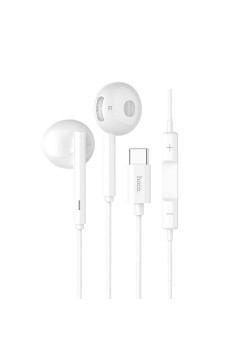 Casti cu fir tip C cu Microfon, 1.2m Hoco Acoustic, White