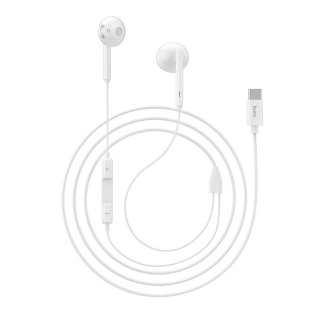 Casti cu fir tip C cu Microfon, 1.2m Hoco Acoustic, White
