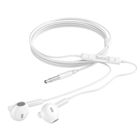 Casti cu Fir si Microfon, 1.2m Hoco Melodious, White