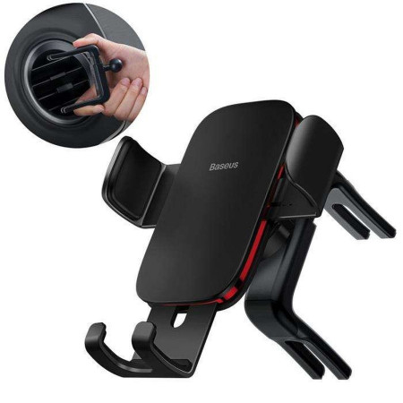 Suport telefon auto grila ventilatie Baseus Metal Age II Gravity, Black