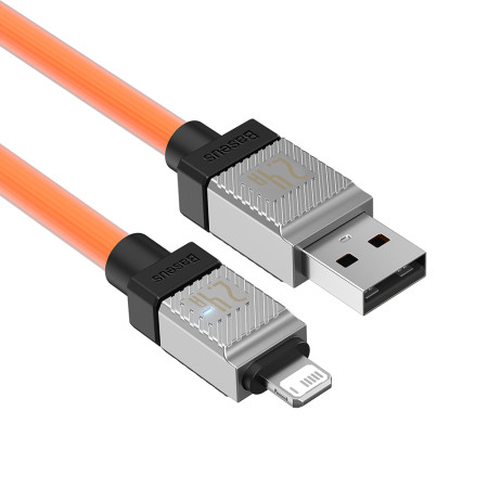 Cablu de Date USB la Lightning Incarcare rapida, 2.4A, 2m Baseus CoolPlay Series, Orange